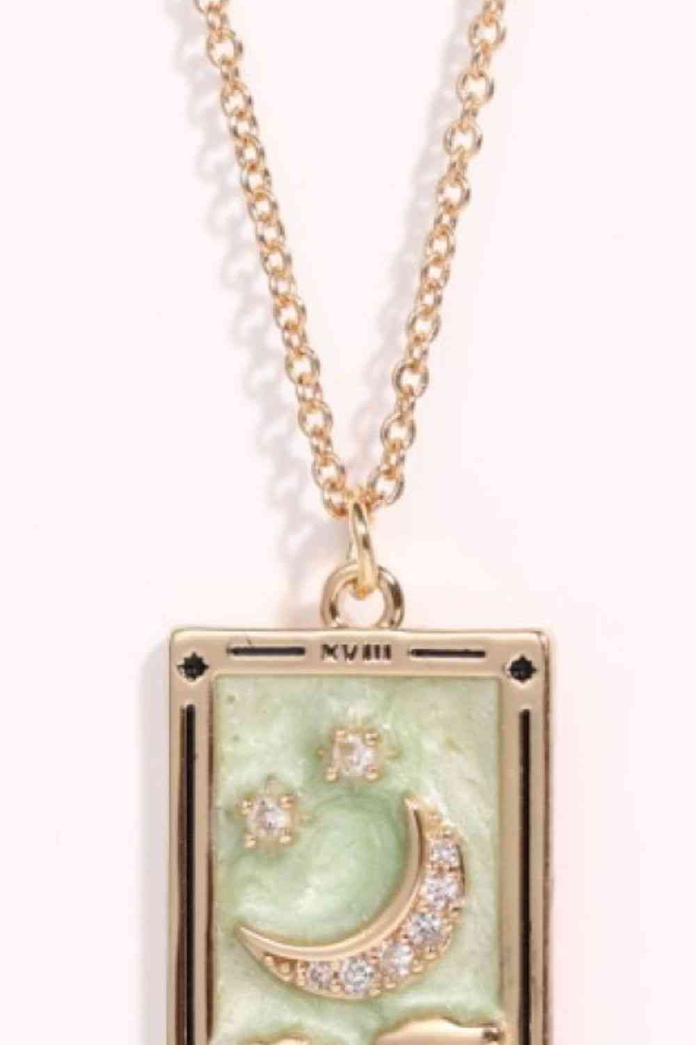Tarot Card Pendant Stainless Steel Necklace BLUE ZONE PLANET