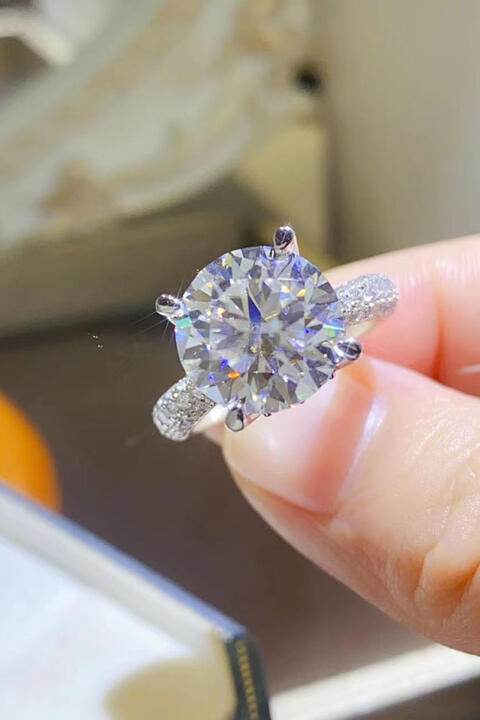 5 Carat Moissanite 925 Sterling Silver Ring BLUE ZONE PLANET