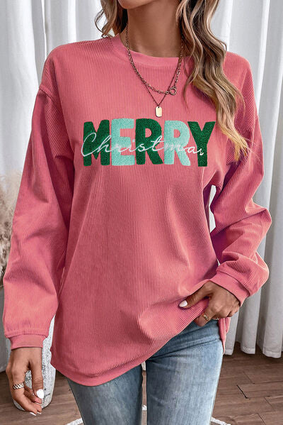 MERRY CHRISTMAS Round Neck Sweatshirt BLUE ZONE PLANET
