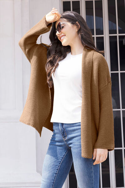 Blue Zone Planet | Tied Open Front Long Sleeve Cardigan BLUE ZONE PLANET