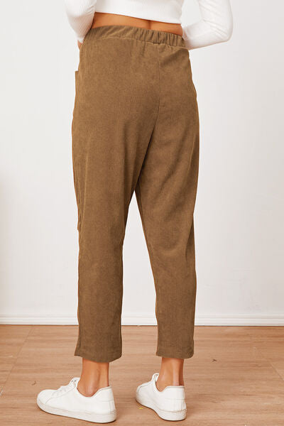 Blue Zone Planet | Pocketed Elastic Waist Pants BLUE ZONE PLANET