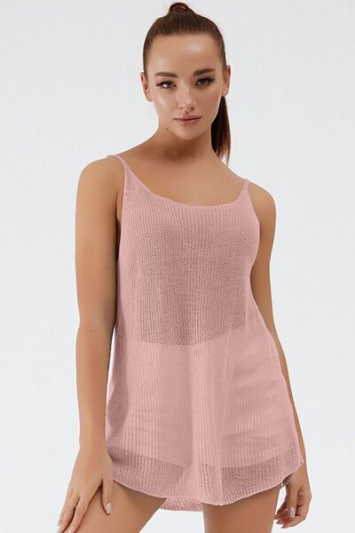Blue Zone Planet | Scoop Neck Spaghetti Strap Knit Cami BLUE ZONE PLANET