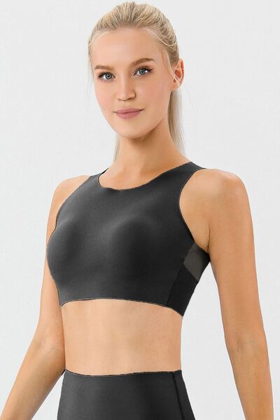 Blue Zone Planet | Round Neck Wide Strap Active Bra BLUE ZONE PLANET