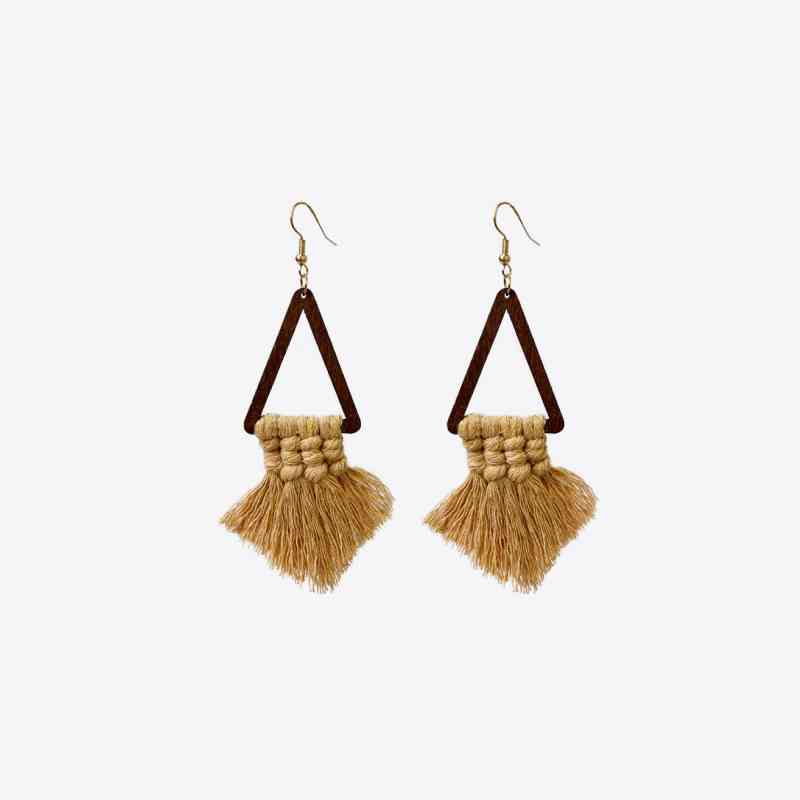 Tassel Detail Geometric Earrings BLUE ZONE PLANET