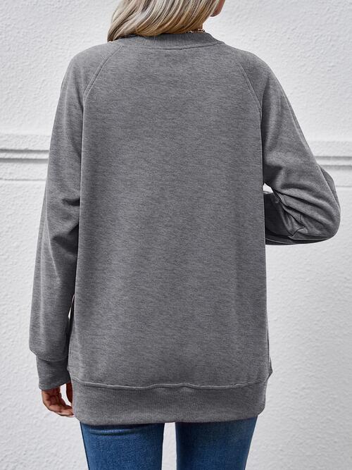 Round Neck Long Sleeve Sweatshirt BLUE ZONE PLANET