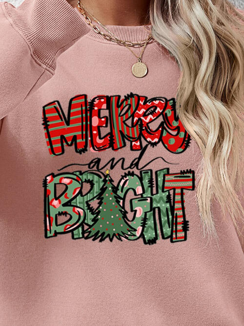 MERRY AND BRIGHT Long Sleeve Sweatshirt BLUE ZONE PLANET