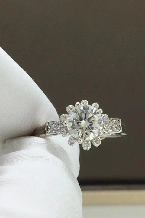 1 Carat Moissanite 925 Sterling Silver Ring BLUE ZONE PLANET
