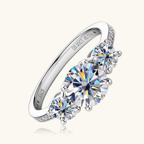 3 Carat Moissanite 925 Sterling Silver Ring BLUE ZONE PLANET