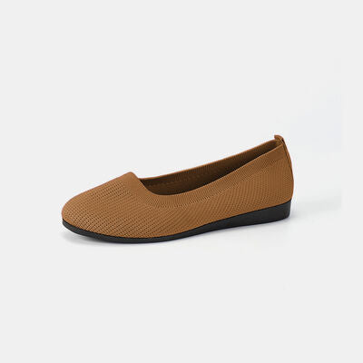 Blue Zone Planet | Round Toe Knit Ballet Flats BLUE ZONE PLANET