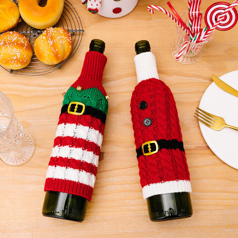 Blue Zone Planet | 2-Piece Cable-Knit Wine Bottle Covers BLUE ZONE PLANET