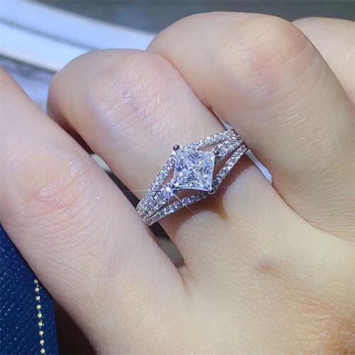 1 Carat Moissanite 925 Sterling Silver Ring BLUE ZONE PLANET