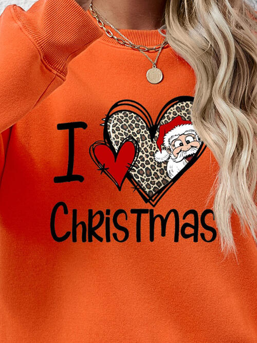 CHRISTMAS Graphic Round Neck Sweatshirt BLUE ZONE PLANET