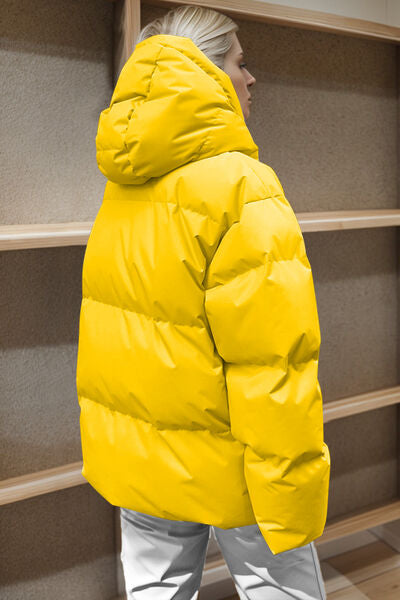 Blue Zone Planet | Pocketed Zip Up Hooded Puffer Jacket BLUE ZONE PLANET