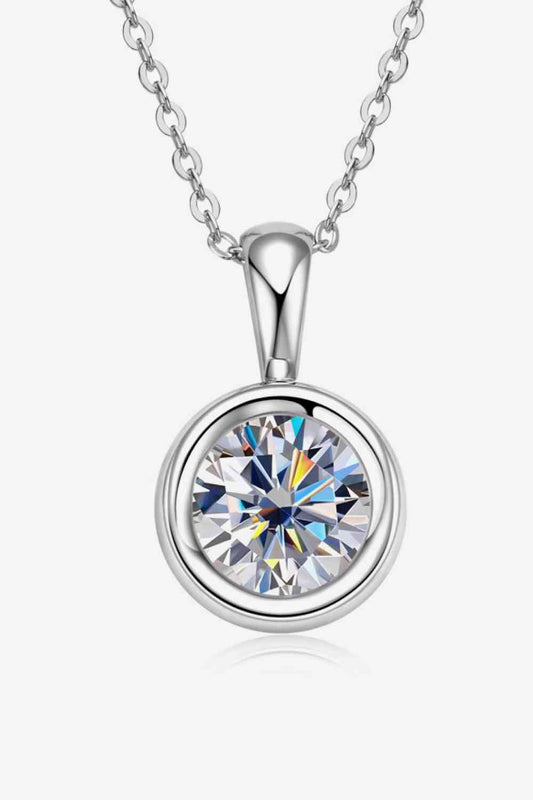 2 Carat Moissanite 925 Sterling Silver Necklace BLUE ZONE PLANET