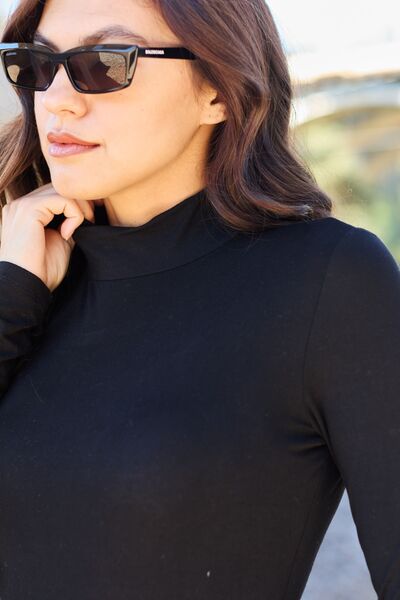 Blue Zone Planet | Basic Bae Full Size Mock Neck Long Sleeve Bodysuit BLUE ZONE PLANET