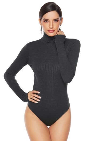 Blue Zone Planet | Ribbed Turtleneck Long Sleeve Bodysuit BLUE ZONE PLANET