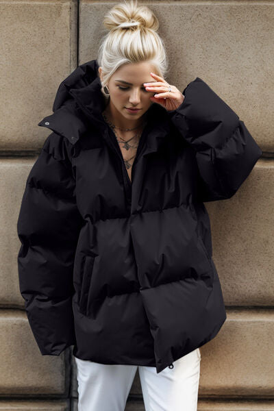 Blue Zone Planet | Pocketed Zip Up Hooded Puffer Jacket BLUE ZONE PLANET
