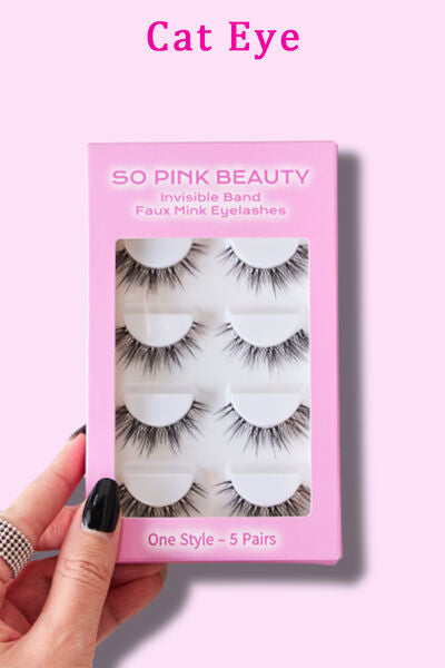 SO PINK BEAUTY Faux Mink Eyelashes 5 Pairs Trendsi