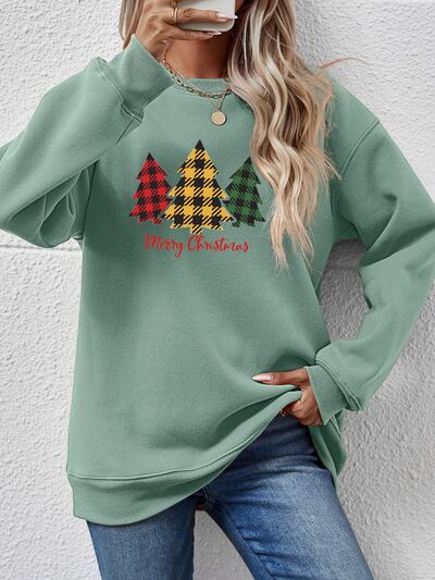 MERRY CHRISTMAS Dropped Shoulder Sweatshirt BLUE ZONE PLANET