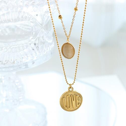 Titanium Steel Double-Layered Necklace BLUE ZONE PLANET
