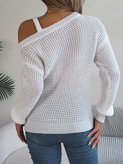 Blue Zone Planet | Asymmetrical Neck Long Sleeve Sweater BLUE ZONE PLANET