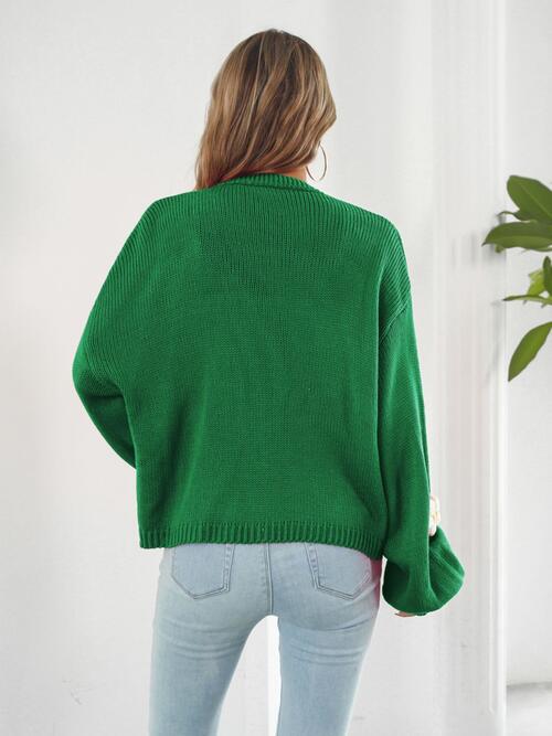 Floral Open Front Long Sleeve Cardigan BLUE ZONE PLANET