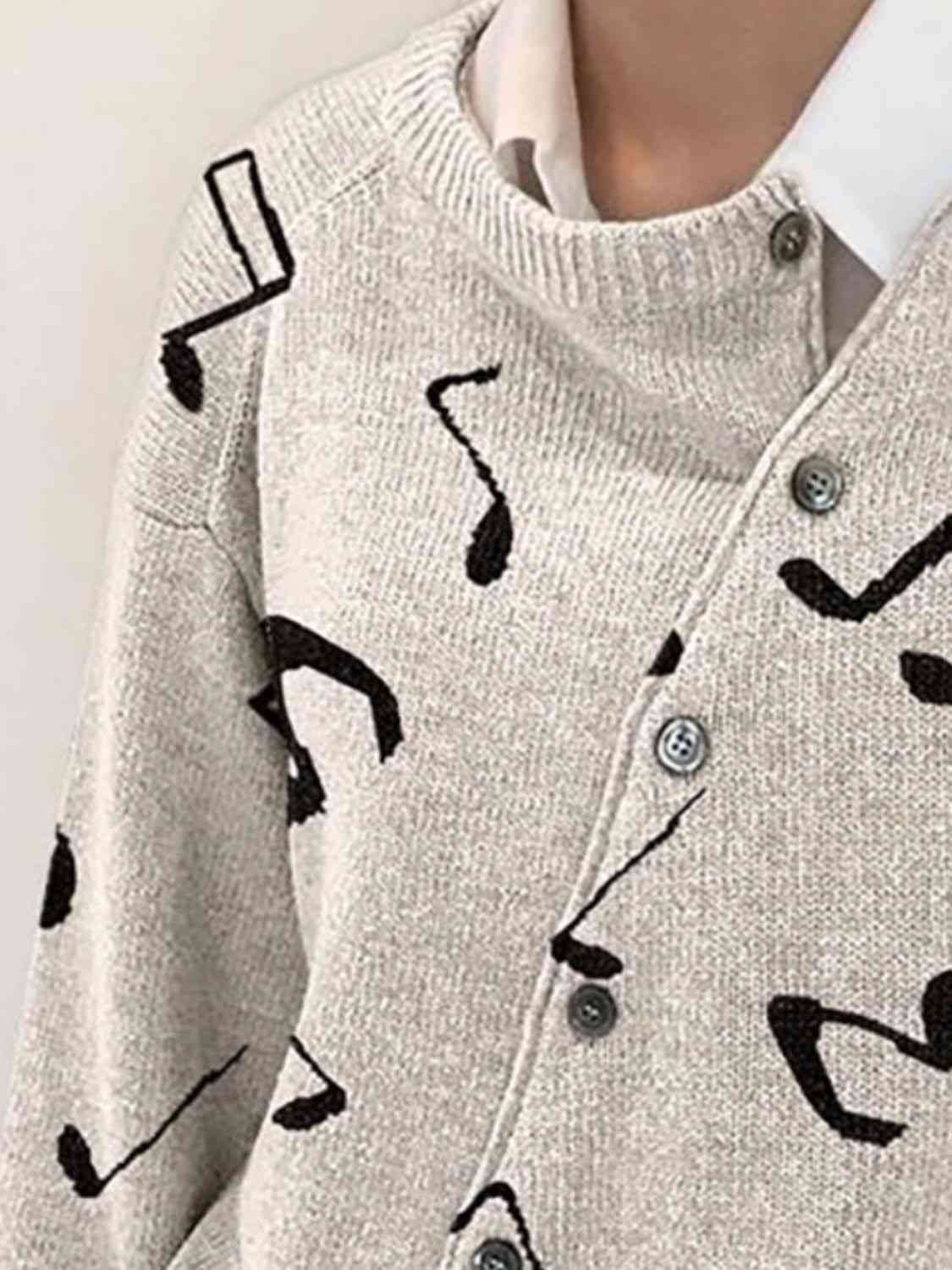 Dropped Shoulder Buttoned Cardigan BLUE ZONE PLANET