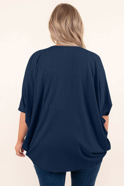 Blue Zone Planet | Plus Size Ribbed Cocoon Cover Up BLUE ZONE PLANET