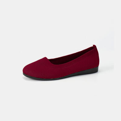 Blue Zone Planet | Round Toe Knit Ballet Flats BLUE ZONE PLANET