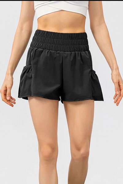 Blue Zone Planet | Elastic Waist Pocketed Active Shorts BLUE ZONE PLANET