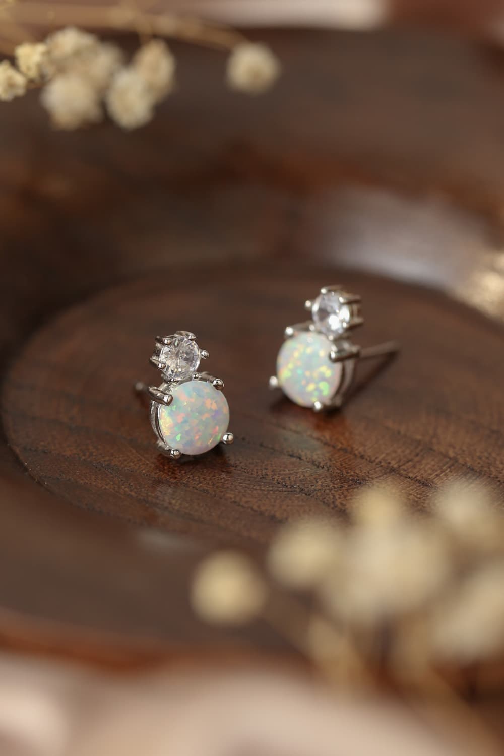 4-Prong Opal Stud Earrings BLUE ZONE PLANET