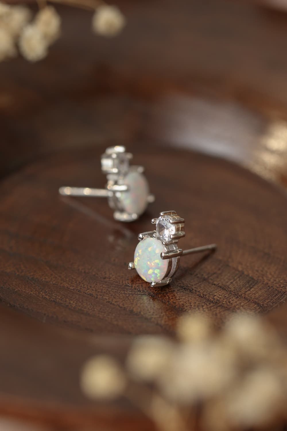 4-Prong Opal Stud Earrings BLUE ZONE PLANET
