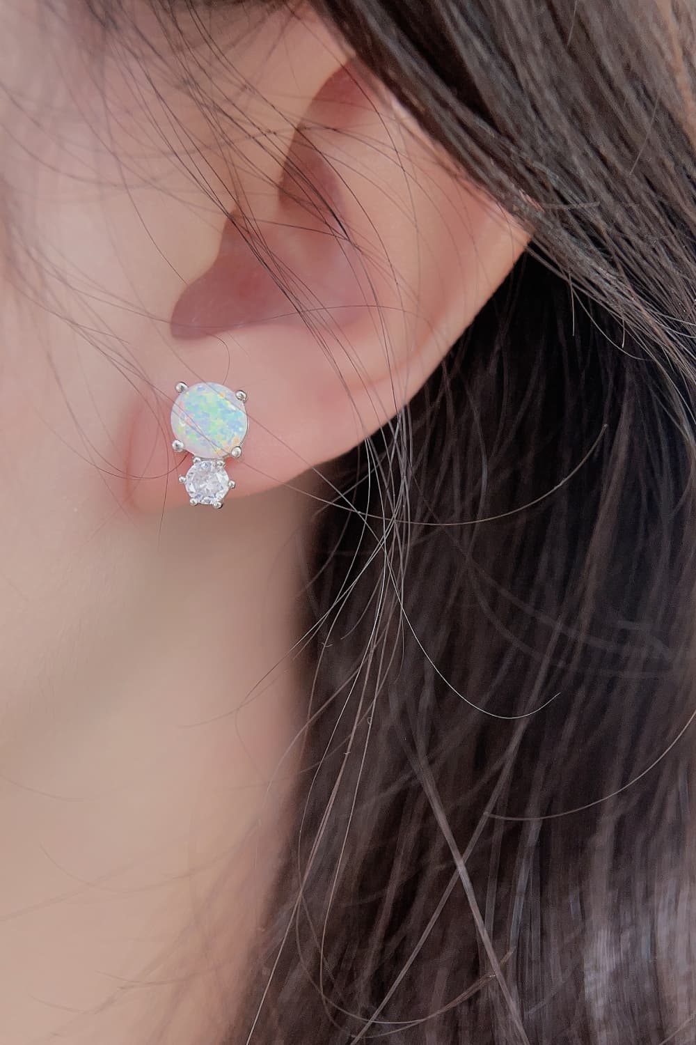 4-Prong Opal Stud Earrings BLUE ZONE PLANET
