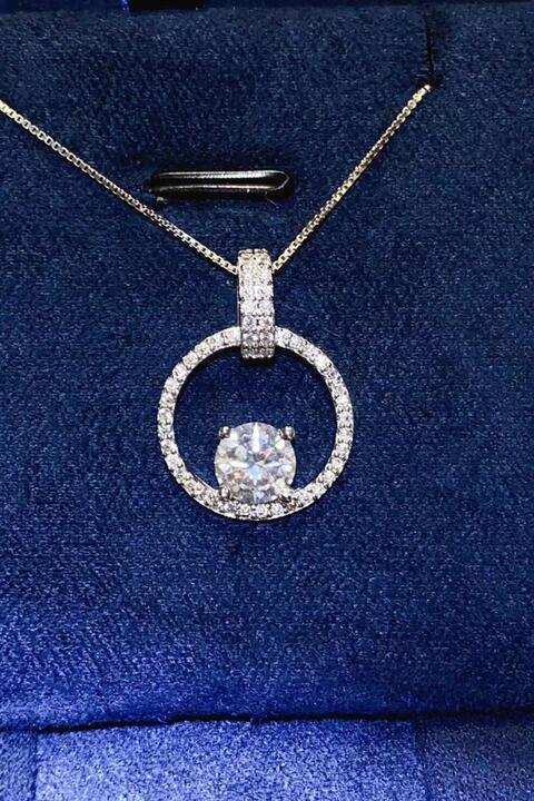 1 Carat Moissanite 925 Sterling Silver Necklace BLUE ZONE PLANET