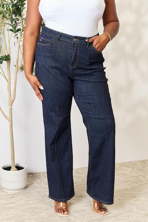 Judy Blue Full Size High Waist Wide Leg Jeans BLUE ZONE PLANET