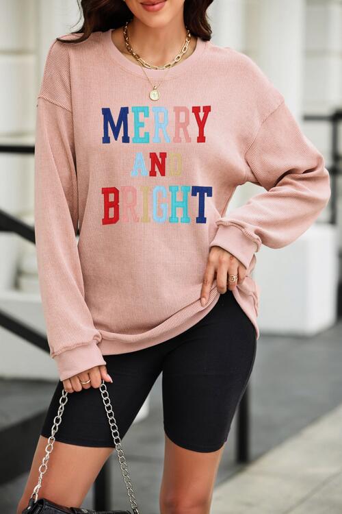 MERRY AND BRIGHT Graphic Sweatshirt BLUE ZONE PLANET