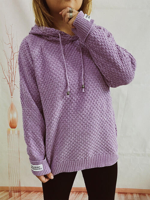 Blue Zone Planet | Drawstring Long Sleeve Hooded Sweater BLUE ZONE PLANET