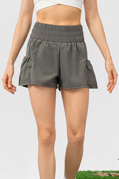 Blue Zone Planet | Elastic Waist Pocketed Active Shorts BLUE ZONE PLANET