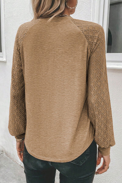 Blue Zone Planet | Heathered Round Neck Long Sleeve T-Shirt BLUE ZONE PLANET
