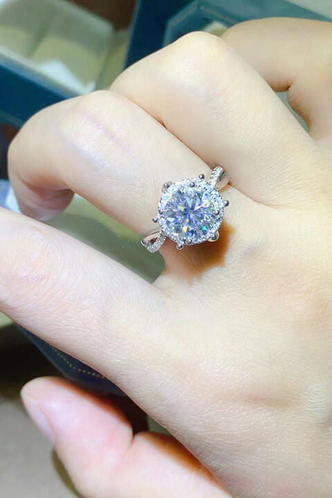 2 Carat Moissanite 925 Sterling Silver Ring BLUE ZONE PLANET