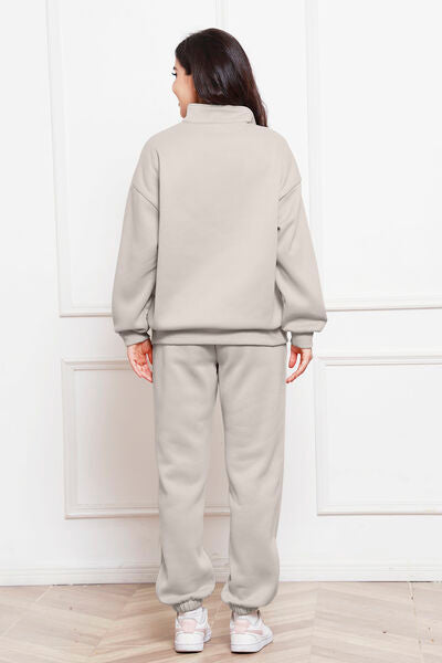 Blue Zone Planet | Half Zip Long Sleeve Sweatshirt and Pants Set BLUE ZONE PLANET