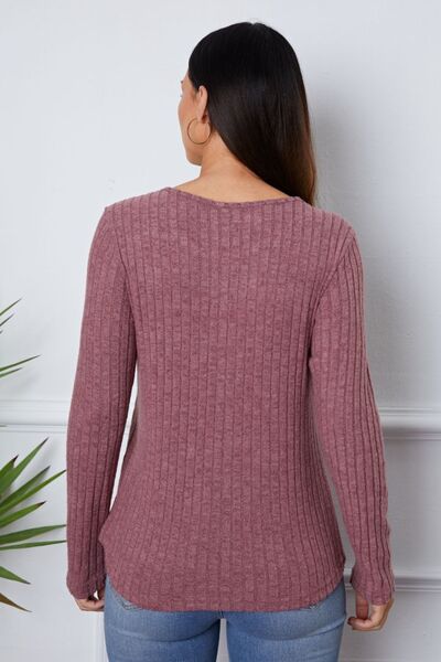 Blue Zone Planet | Lace Detail Long Sleeve T-Shirt BLUE ZONE PLANET