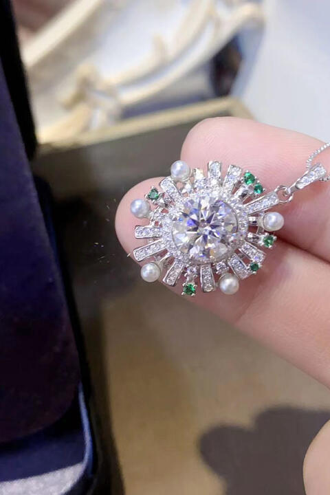 2 Carat Moissanite 925 Sterling Silver Necklace BLUE ZONE PLANET