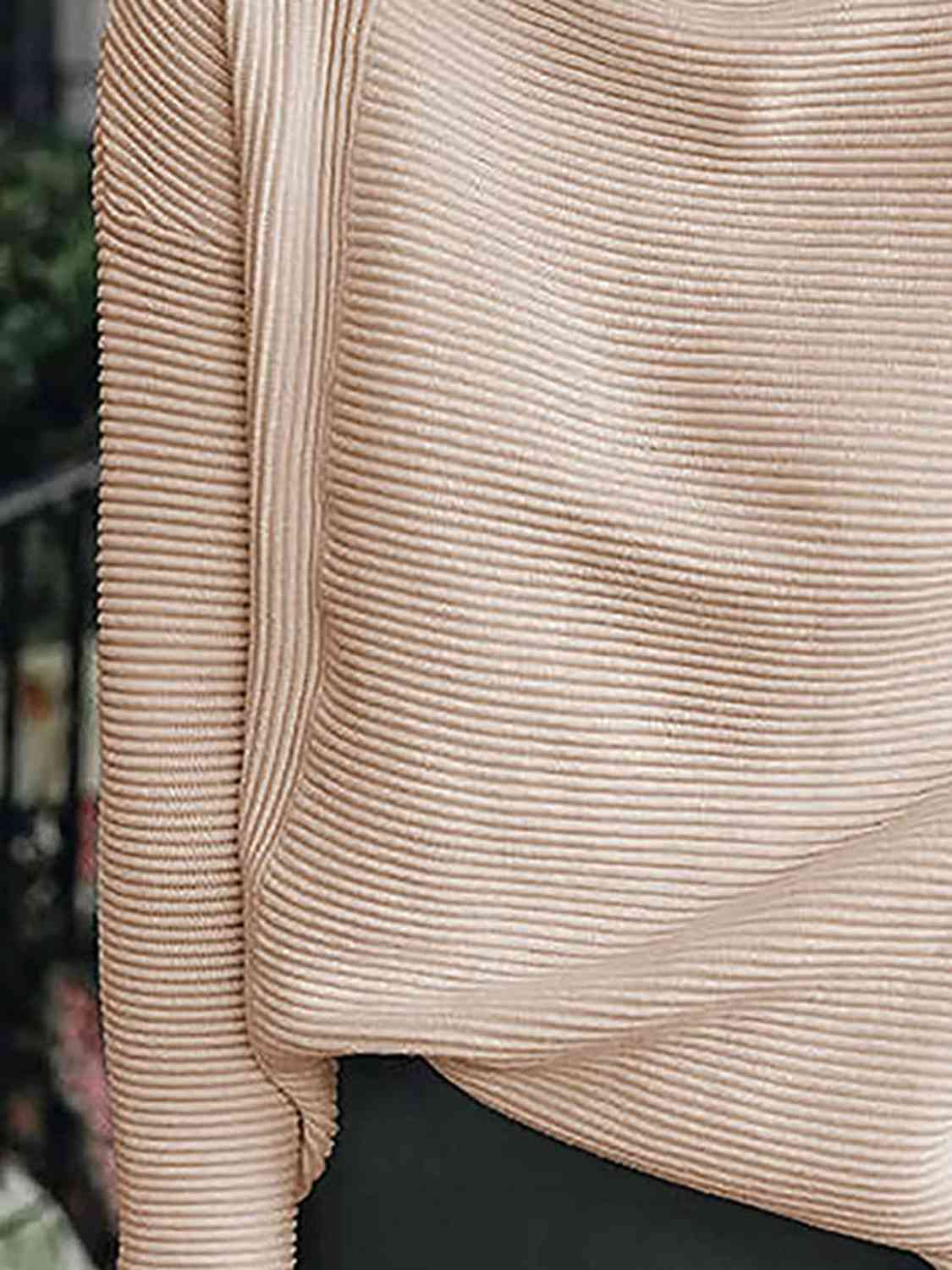 Ribbed Mock Neck Long Sleeve Sweater BLUE ZONE PLANET