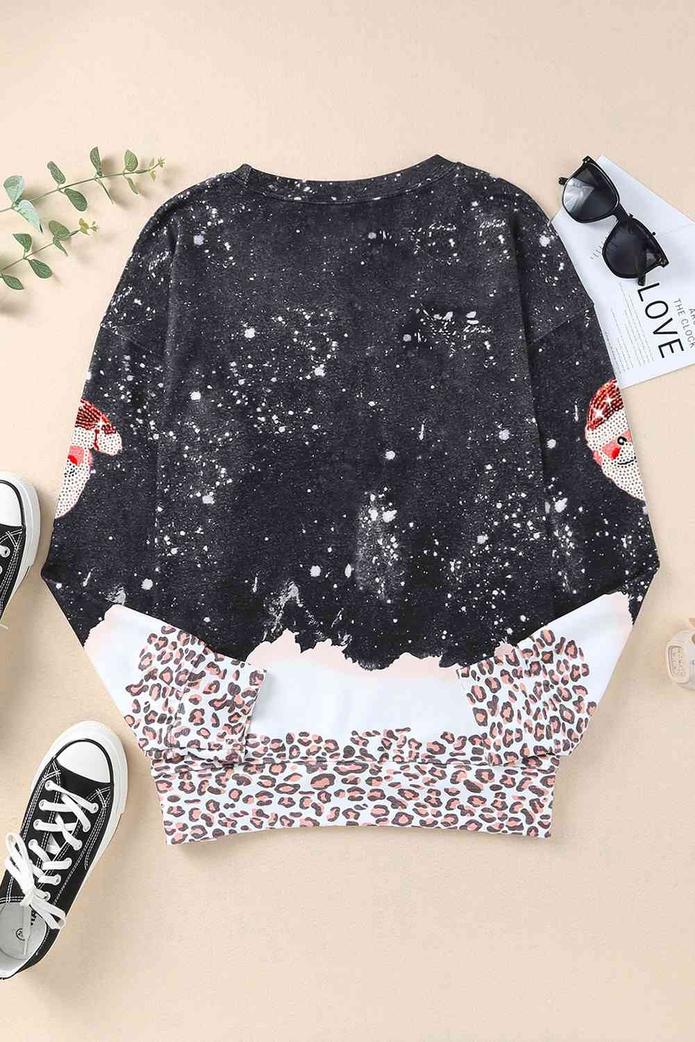 Sequin Patch Christmas Element Sweatshirt BLUE ZONE PLANET