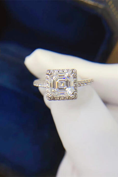 2 Carat Moissanite 925 Sterling Silver Ring BLUE ZONE PLANET