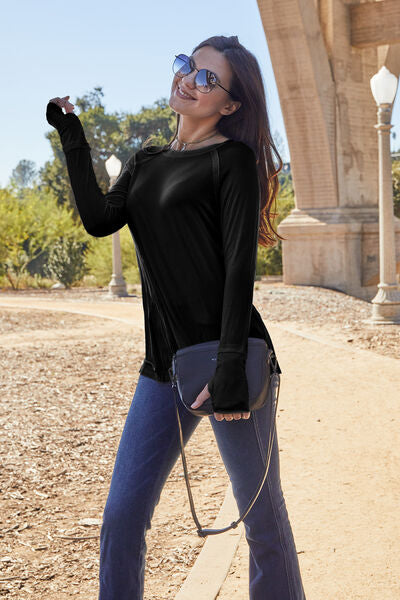 Basic Bae Full Size Round Neck Long Sleeve T-Shirt BLUE ZONE PLANET