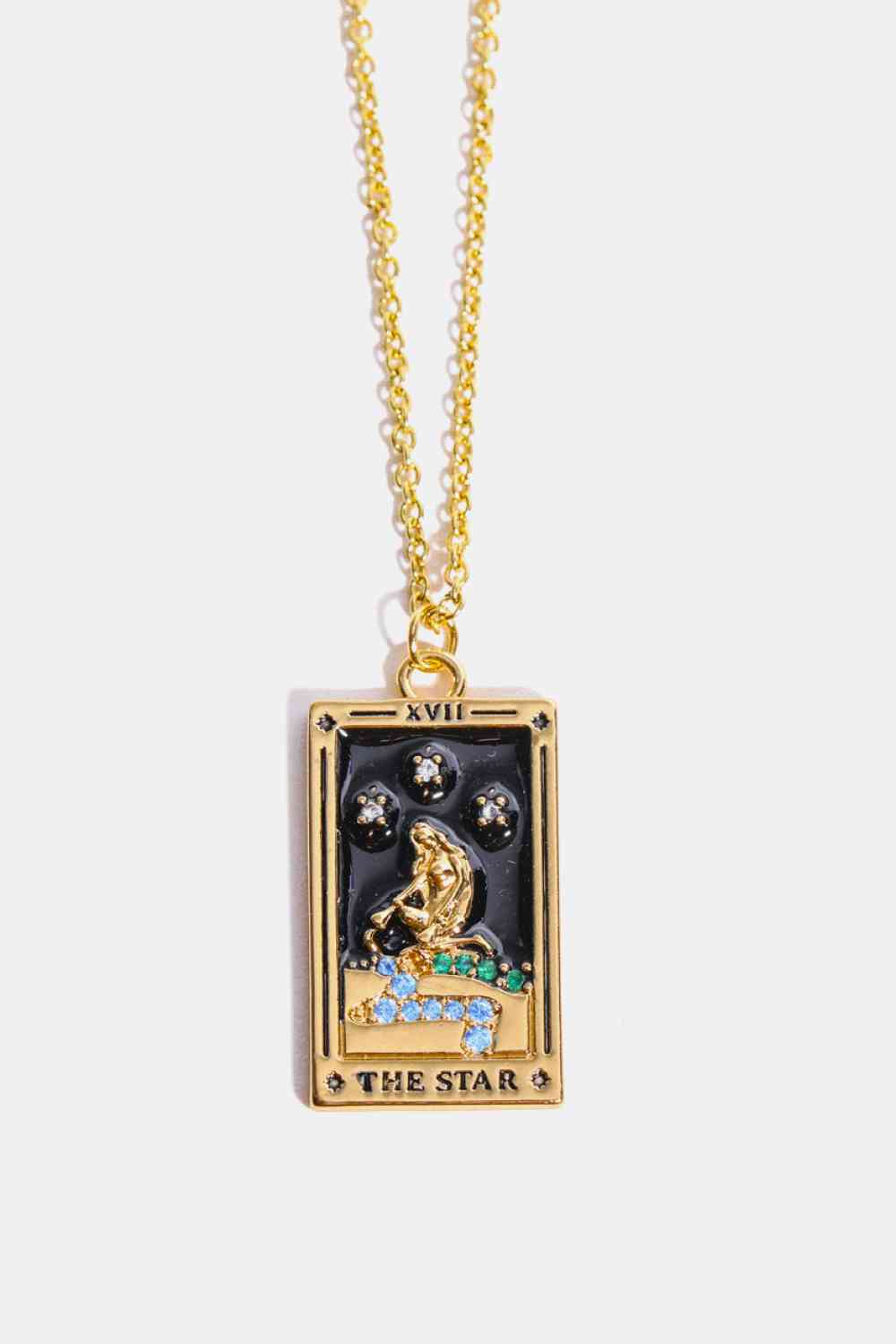 Tarot Card Pendant Stainless Steel Necklace BLUE ZONE PLANET