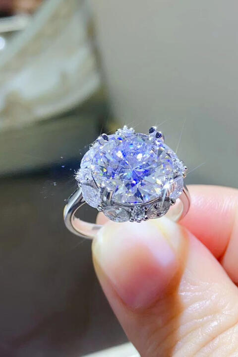 5 Carat Moissanite 925 Sterling Silver Ring BLUE ZONE PLANET