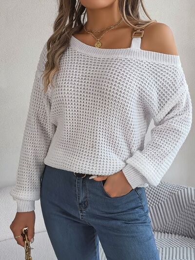 Blue Zone Planet | Asymmetrical Neck Long Sleeve Sweater BLUE ZONE PLANET